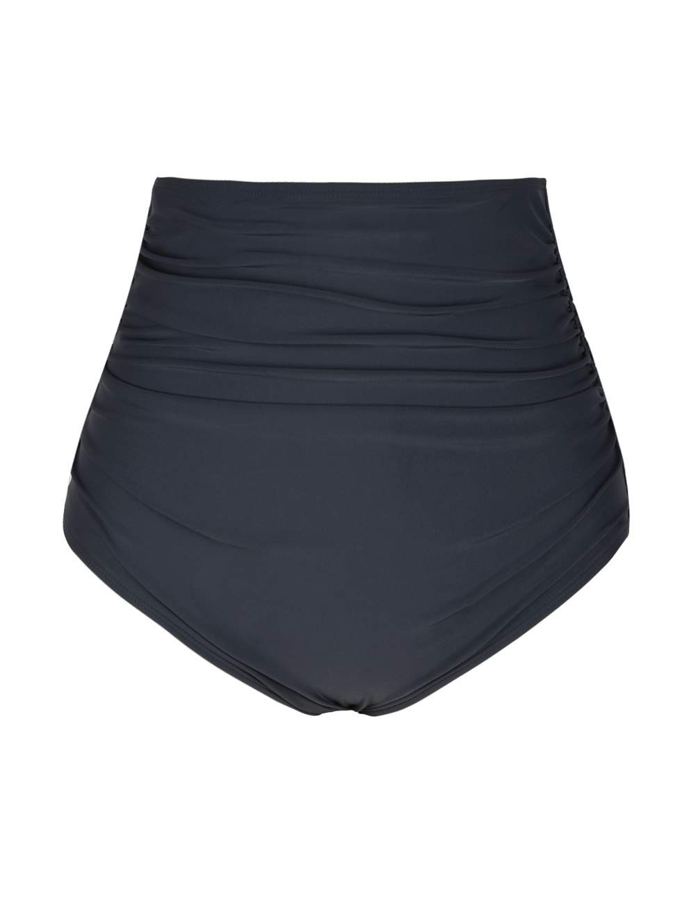 Hilor Bas de bikini taille haute pour femme - Culotte tankini froncée - Short de bain