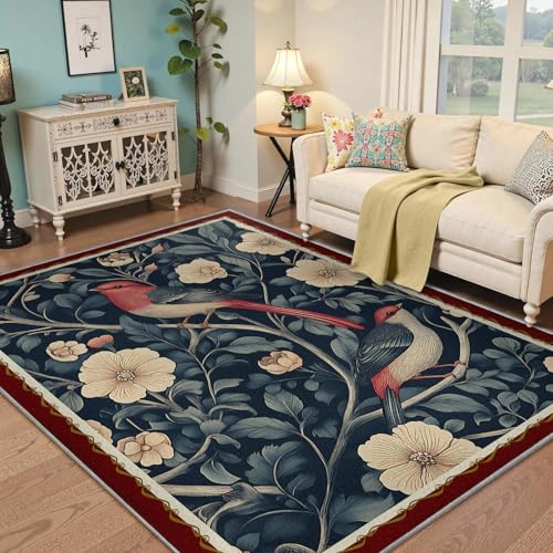 Tapis lavable 160x200 antidérapant à poil bas bleu - 3