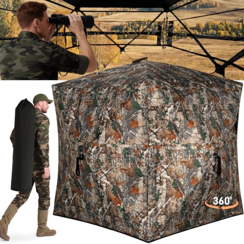 TLC-Sport-Hunting-Blind-360-See-Through-Ground-Blind-for-2-4-Person
