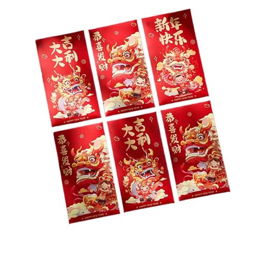 お年玉袋 龍 ポチ袋 お年玉 辰年 12枚入6柄 2024 干支 ドラゴン ぽち袋 長札 お札サイズ 金封 和風 おしゃれ 祝儀袋 ハイエンド 多目的祝儀袋 長札袋 赤い封筒 お正月 竜 プチ袋 お札袋 1000円から1万円までお札を折らなくて入れる 新年