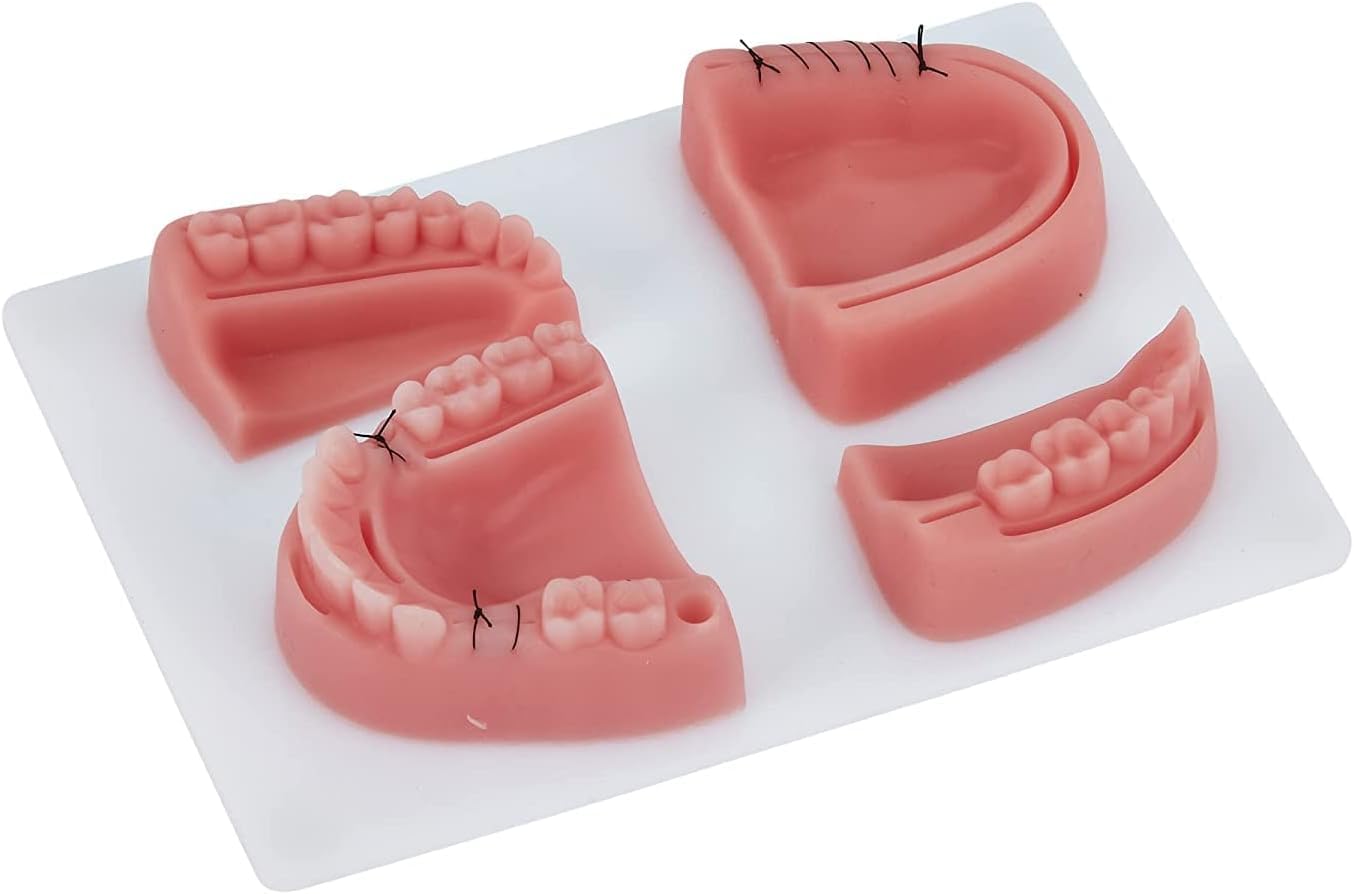 Kit de sutura de odontología | Kit de sutura Completo Que Incluye 4 Almohadillas de sutura Dentistas | 6 Herramientas de sutura Dental de Calidad | Práctica de sutur