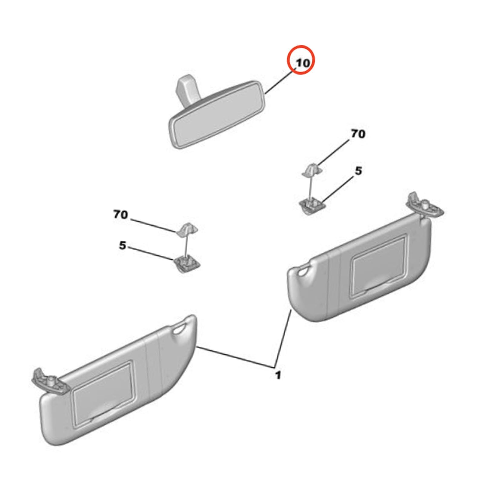 Espejo Retrovisor Interior Para C3 I C4 I I II Con Visión Panorámica Y Compatibilidad OEM 8148Y7 Reemplazo Directo Y Fácil Instalación Para Mayor Seguridad En La Conducción