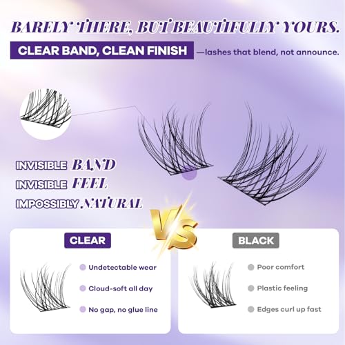 B&Qaugen B&Q Wispy Lash Clusters Kit, Natural 01, Individual False Eyelashes Extension Set, Undetectable Natural Look for Effortless Day-to-Night Beauty, from Office Elegance to Date Night Glamour(8-16mix) 0.001g