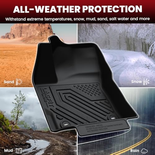 Image of LASFIT Floor Mats Cargo with Backrest Mats for Toyota Corolla Cross Hybrid 2022-2026, TPE All Weather Protection Custom Fit 1st & 2nd Row Floor Liners Trunk Mats for Corolla Cross Black