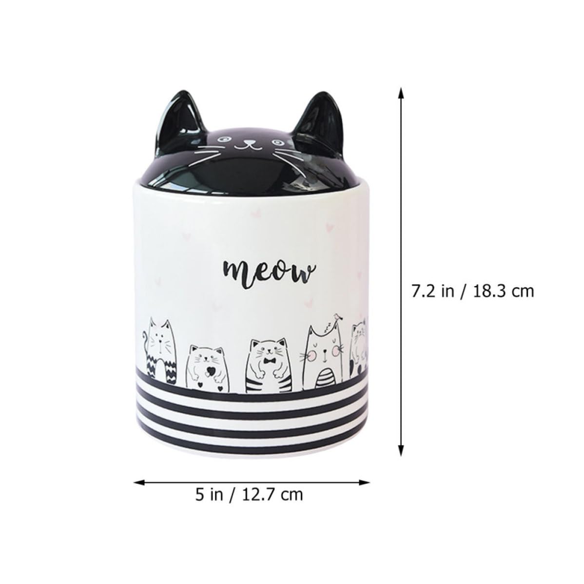 Abaodam Barattolo in Ceramica Bianco a Forma di Gatto Coperchio Ermetico per Conservare Spezie e Cereali, Resistente e Decorativo per Cucina e Soggiorno