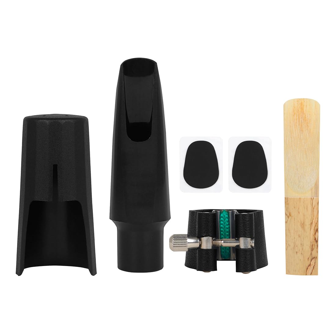 OriGlam Tenor Saxophone Mouthpiece Kit, Sax Ligature Fastener Sax Saxophone Kit with Leather Ligature Reed Cushions and Plastic Cap