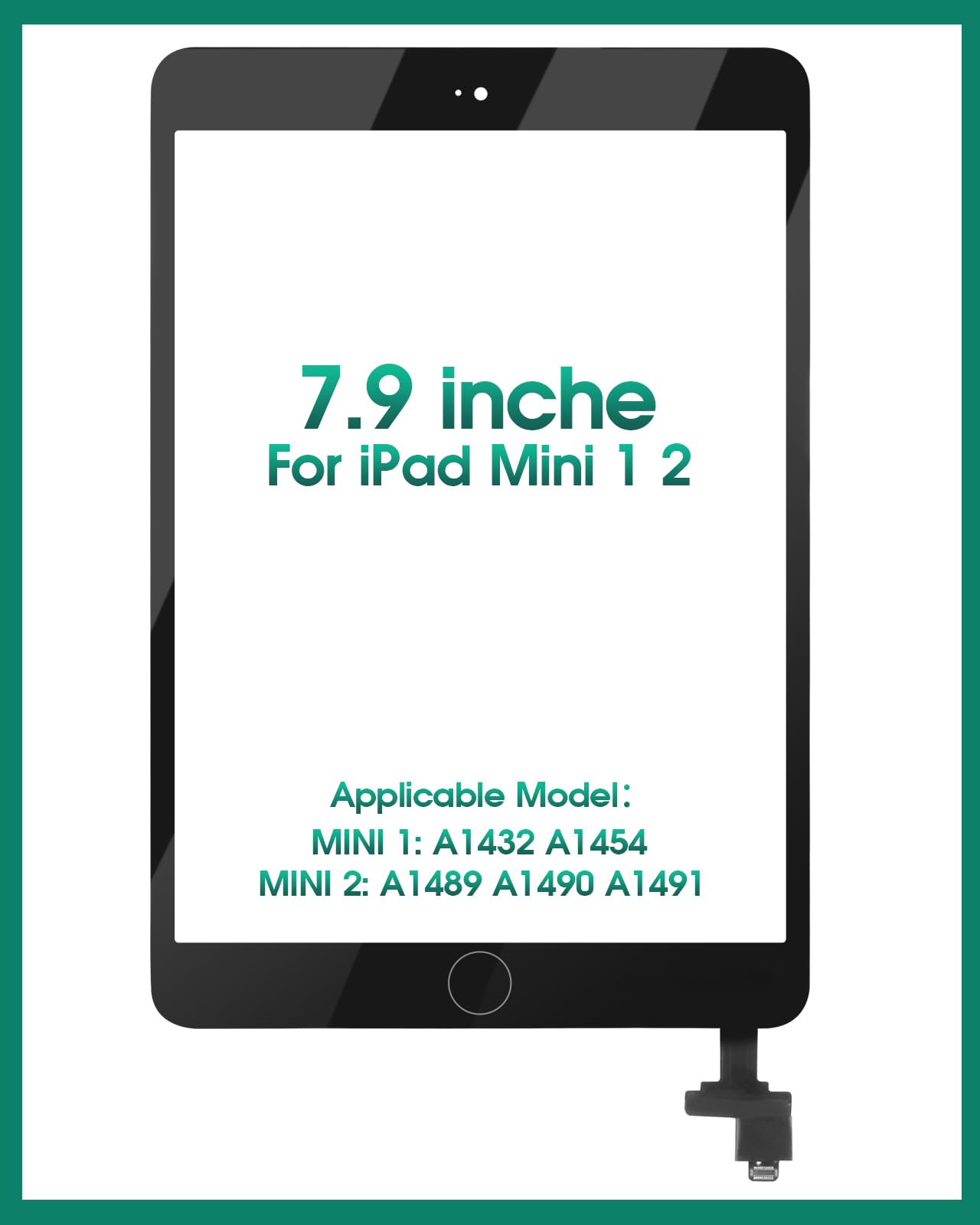 Écran Tactile + Puce Bouton Home Pour IPad Mini Blanc – Compatibles A1432, A1454, A1455