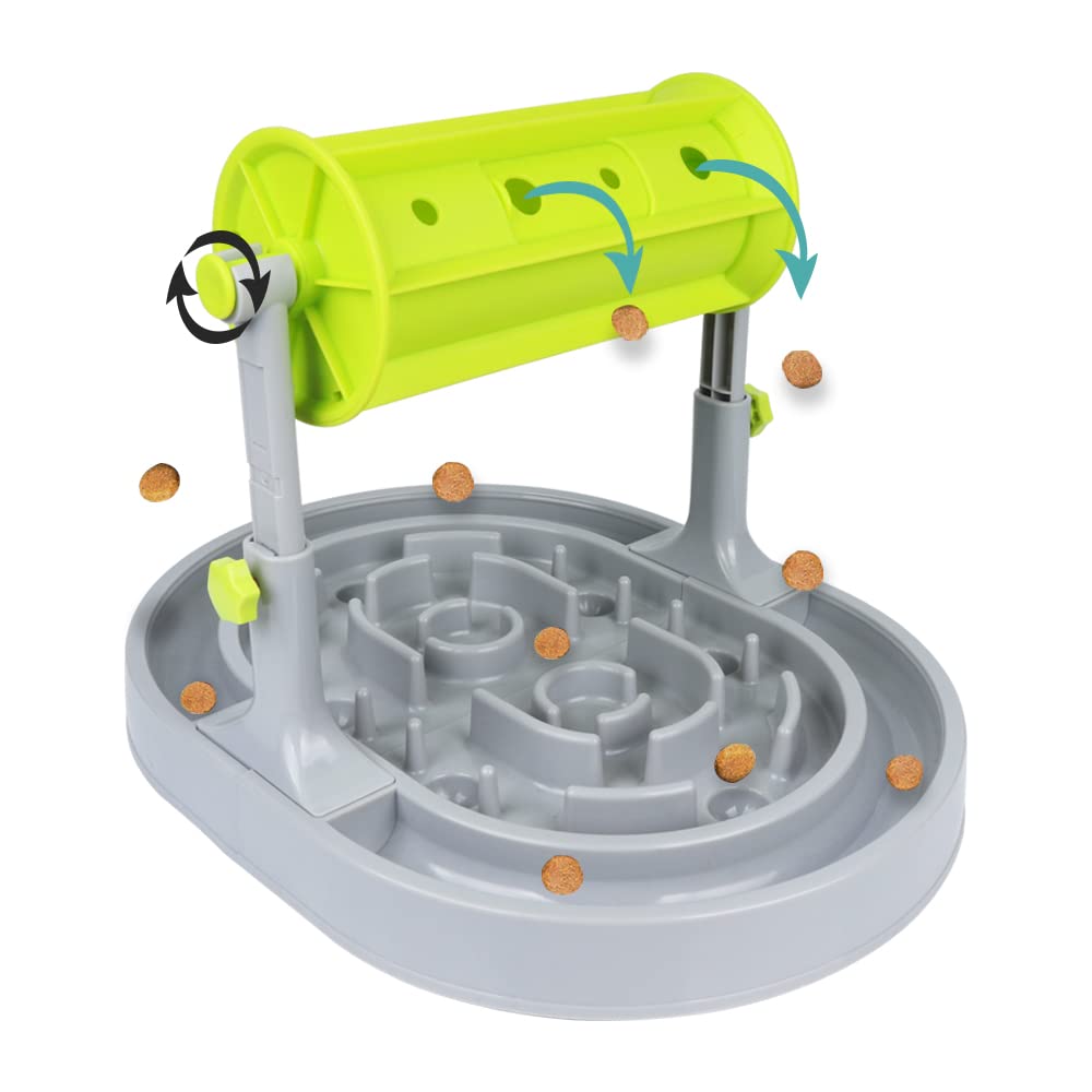 XSUPER Dog Puzzle Toys, Interactive Dog Toy for IQ Training, Treat Dispensing Dog Toys for Slow Feeder, Dog Entertainment Toys with Adjustable Height for Small and Large Dogs