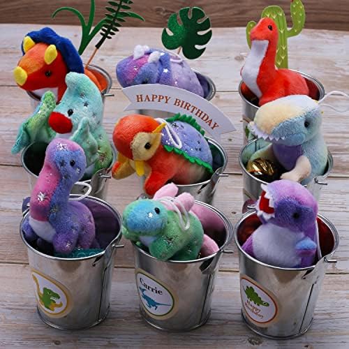 Dinosaur Plush Stuffed Set(16 Pack), Mini Dinosaurs Animal Keychain Toy(4.5"), Soft Dino Playset for Toddler Kid Party Favors, Plushies Kit for Stocking Stuffers Doll Machine Treasure Carnival Prizes 3 51RHr6JRTYL. AC
