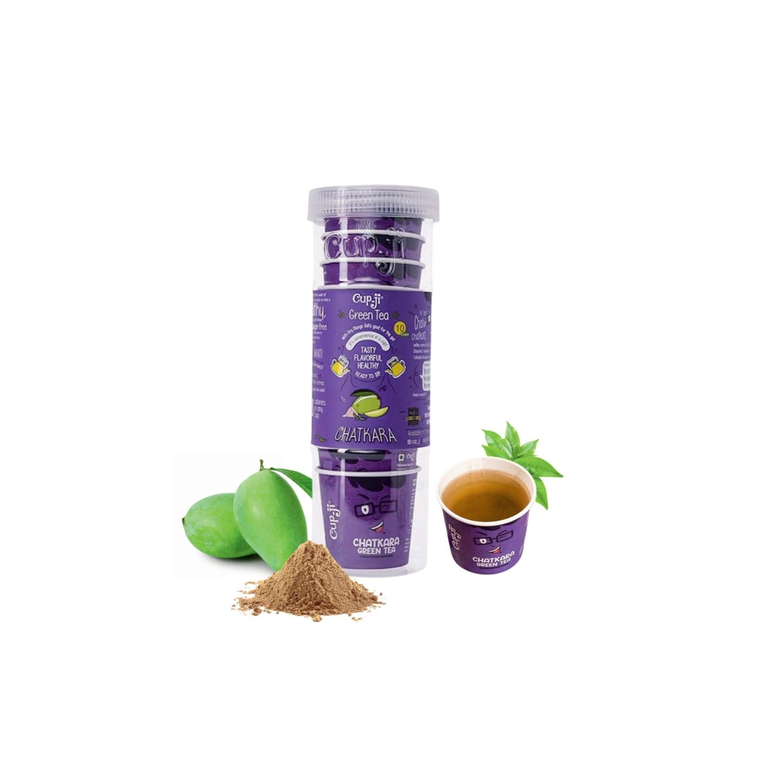 Ready to Sip Chatkara Green Tea | Improves Digestion | Guilt-free | Non Bitter & Whole Leaf Green Tea | No Calorie | 10 Cups with 210 ml Cup Size