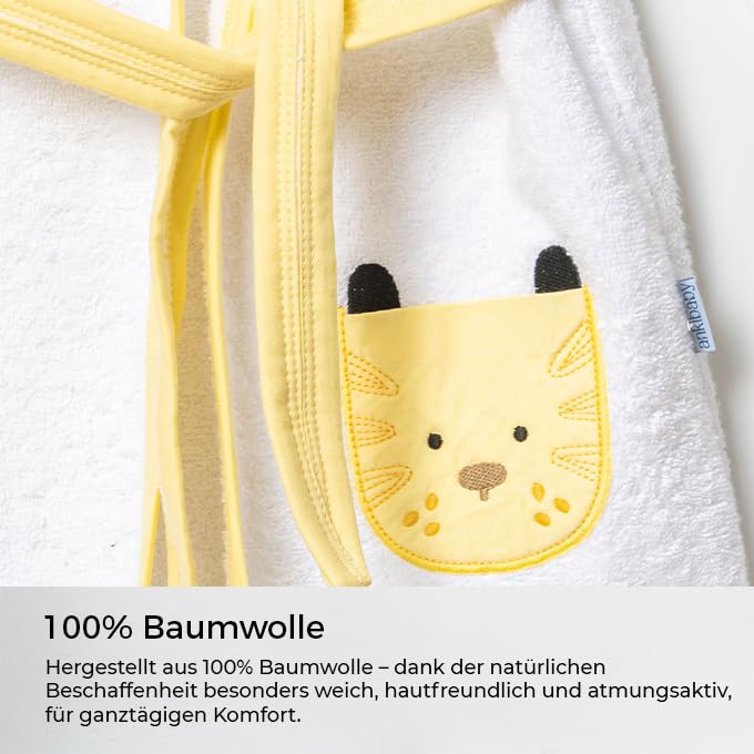 Albornoz para bebé con diseño de jirafa, 100% algodón, suave, absorbente y agradable al tacto, para recién nacidos y niños pequeños