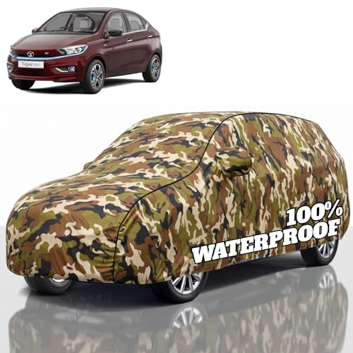 Image of Premium Polyester Car Cover Tigor All-Weather Protection from Rain, Dust & Sun | UV Resistant Fabric | Full Body Secure Fit for Outdoor & Indoor Parking Jungle