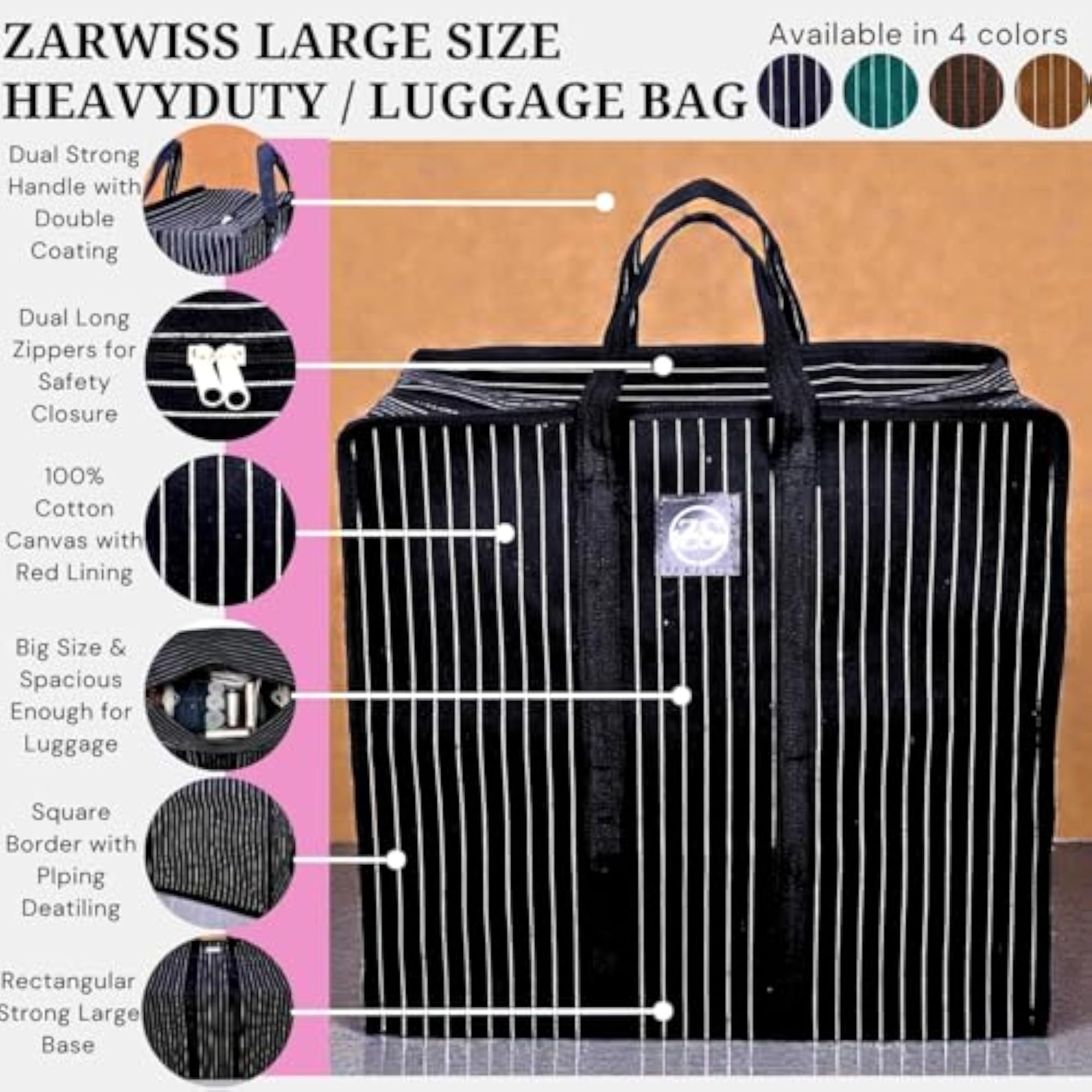 Heavy Duty Large Size Tote Jhola Bag for Luggage Carry
