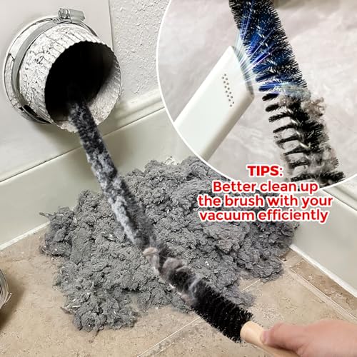 Image of Holikme Dryer Vent Cleaner Kit 8 Pack - Household Cleaning Supplies,Long Flexible Refrigerator Coil Brush Radiator Brush,Dryer Lint Brush Home Essentials for Lint Trap Dust Vacuum Brush