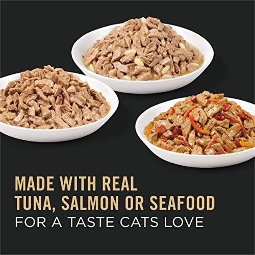 Purina Pro Plan Wet Cat Food in Gravy, Seafood Variety Pack, (2x12) 3 oz | Complete Essentials high protein cat food, 3-flavor Seafood Favorites, with antioxidants for immune support - image 2
