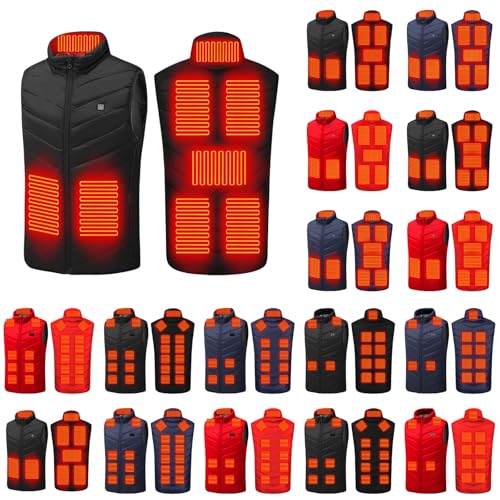 Heated Vest for Men Women Heating Zones Sleeveless Washable Jackets Usb Winter Unisex Body Warm Thermal Coats