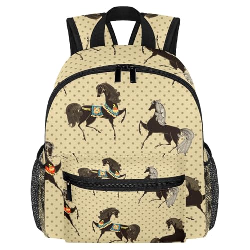 Petit sac à dos rétro léger motif chevaux, le cadeau parfait pour enfant