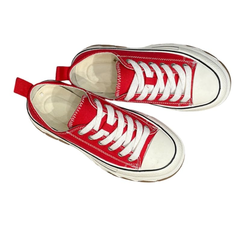 Fashionable Thick-Soled Student Casual Sports Shoes. Breathable Canvas Upper. Wear-Resistant Sole. Youthful Vitality.