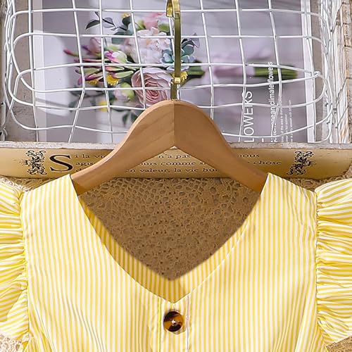 Girls Maxi Dress Kids Short Sleeve Casual A-Line Stripe Print Summer Holiday Dresses with Pockets for Girls4