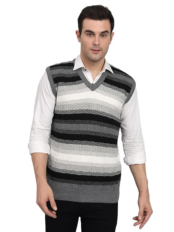 Muskan Knitwear Men's Half Sweaters for Winter (in, Alpha, M, Regular, M, Grey)-picture-28
