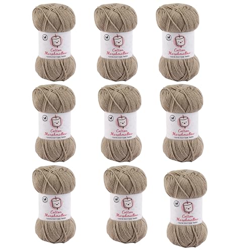 Image of NESTNHAVEN Cotton Marshmallow 100% Cotton Yarn - (50 g, 130 m) - Luxury Yarn for Crochet, Amigurumi, Embroidery, Toys, Garments, Flowers and Hobby Projects (Beige) |