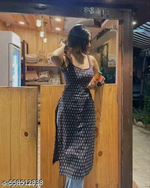 Image of Womens Rayon Sleeveless Kurti Lightweight Ethnic Tunic for Summer Stylish Printed Kurta for Casual, Office