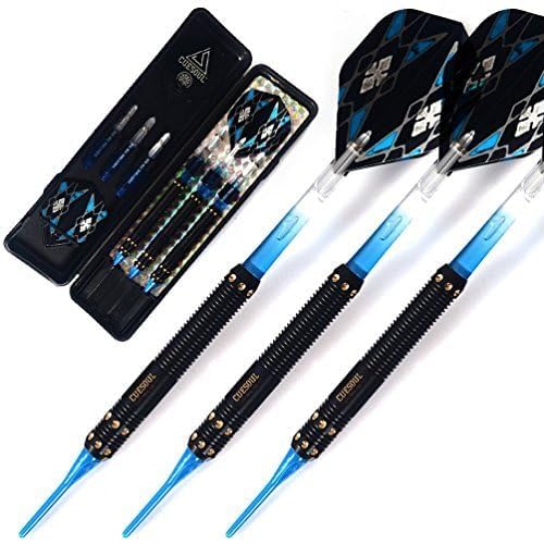 CUESOUL 16g weiche Spitze Darts Set dauerhaft 6 Wellen 3 Flüge 3 Fässer + schlanker Fall für elektronisches Dartboard