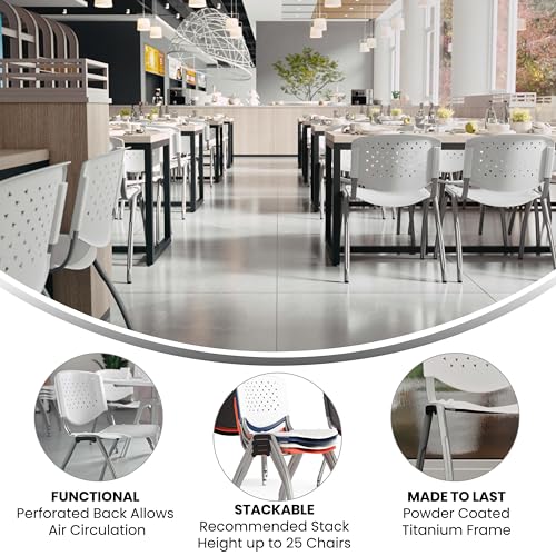 image for Flash Furniture HERCULES Series 880 lb. Capacity White Plastic Stack C