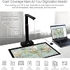 A2/A3 Large Format Camera Scanner Document Scanner - USB Document Camera, Book Scanner | Automatic Page Correction, OCR in 130+ Languages, LED Light, Ideal for Archiving, School & Office