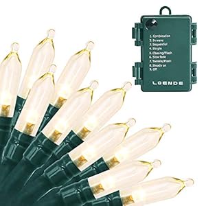 Christmas Lights, LOENDE Battery Operated String Lights 18ft 50 LED 8 Modes Mini Light Outdoor String Light with Timer…