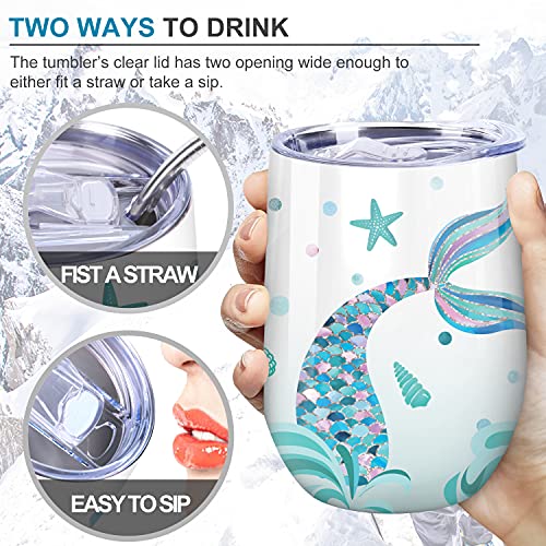NymphFable 12oz Sirena Taza Termo Cafe para Llevar Taza Termica Acero Inoxidable Taza Personalizada - Imagen 5