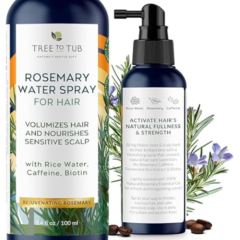 Tree To Tub Rosemary Water Spray for Hair Growth - Fermented Rice Water for Hair Growth Nature's Rosemary Hair Spray & Nourishing Scalp Care Cover