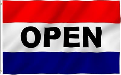 Open Flags 4x6 FT, Business Open Flag with 2 Brass Grommets Durable Polyester Fiber.Indoor and Outdoor Flags (4x6ft)