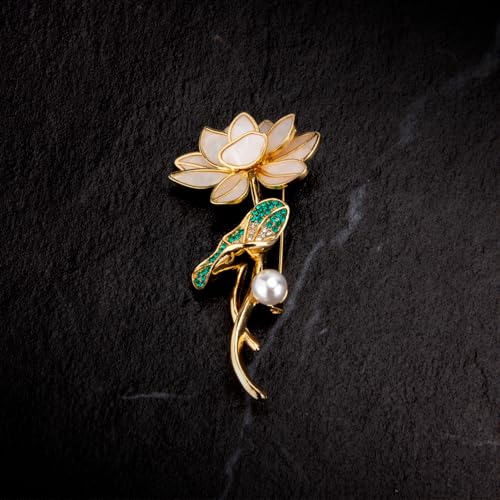 Image of Wynameleri Lapel Pins Brooch Fashion Design with Pearl in Gift Box