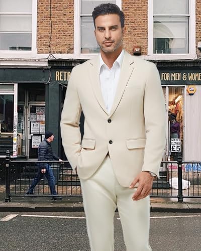WULFUL Mens Casual Blazer Suit Jackets Slim Fit Two Button Sport Coats Lightweight Business Jacket4