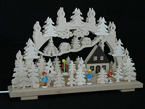 Lit électrique de voûte Rudolphs Schatzkiste en bois sculpté avec montagnes de minerai