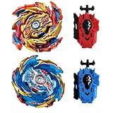 Wotean Gyros Turbos Set, 4D Arena Metal Fusion Battles Gyros, with Battling Top Launcher, Gift Sets for Kids,B174-1+B174-2