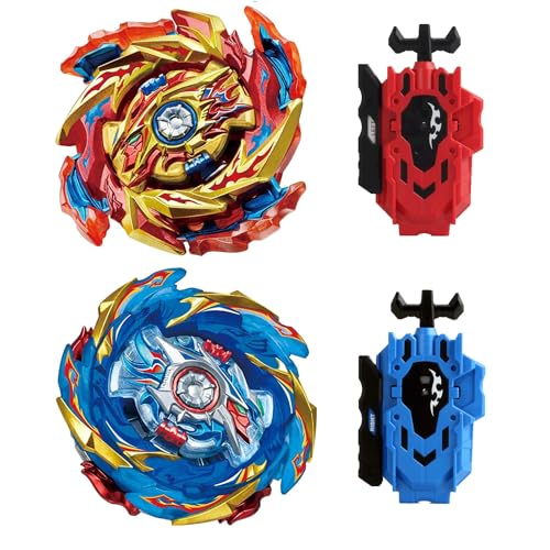 Wotean Gyros Turbos Set, 4D Arena Metal Fusion Battles Gyros, with Battling Top Launcher, Gift Sets for Kids,B174-1+B174-2