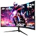 CRUA Ecran PC Gaming Incurvé 32 Pouces 2K (2560x1440p) 165Hz 144Hz,1 ms, Panneau VA, 1500R, sRGB 120%, DCI-P3 90%, Adaptive-Sync, Ultra-Thin Frameless HDMI,DP,VESA