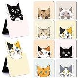 Berirexrion Cute Cat Magnetic Bookmarks - 8 PCs Book Marks for Reading Women Funny Magnet Page Clips for Kids Teachers Students Book Cat Lovers Bookish Readers Birthday Gifts School Office Accessories