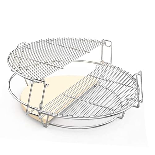 Cmanzhi S2C (1-Pack) Cooking Grate System Grilling Accessory For 18Inch Large Bge, Kamado Joe Classic, Coyote The Asado Cooker, Pit Boss And Other Kamado Grill #TOP2