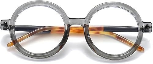 Miniatura 3 de NIDOVIX Gafas redondas de luz azul para mujeres y hombres, retro a la moda, con marco circular, sin receta, anteojos para computadora