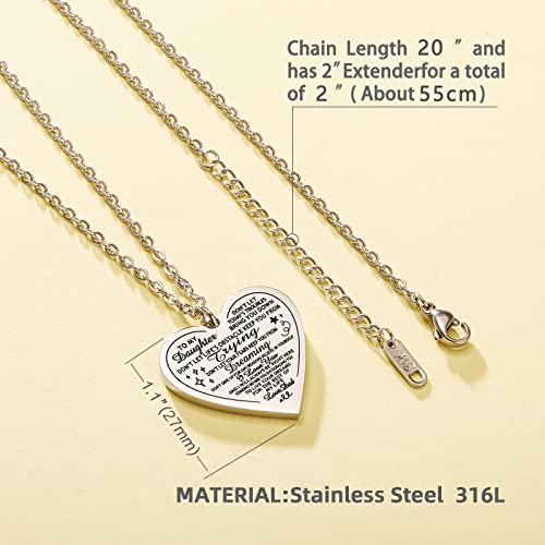 HOFOYA Inspirational Heart-Shape Pendant I Love You Necklace Jewelry for Women Teens,Mother's Day Birthday Christmas Gifts for Daughter from Dad Mom.4