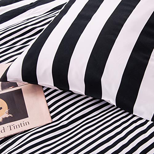 NTBAY-3-Pieces-Duvet-Cover-Set-Black-and-White-Stripe-Printed-Microfiber-Reversible-DesignKing-Stripe 51RHvqGhLVL