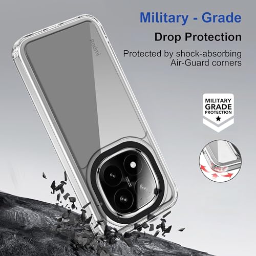 Image of amazon basics Back Case Cover for Mi Redmi Note 14 Pro Plus 5G | Compatible for Mi Redmi Note 14 Pro Plus 5G Back Case Cover | Case Cover with Camera Protection | (TPU + PC | Transparent)