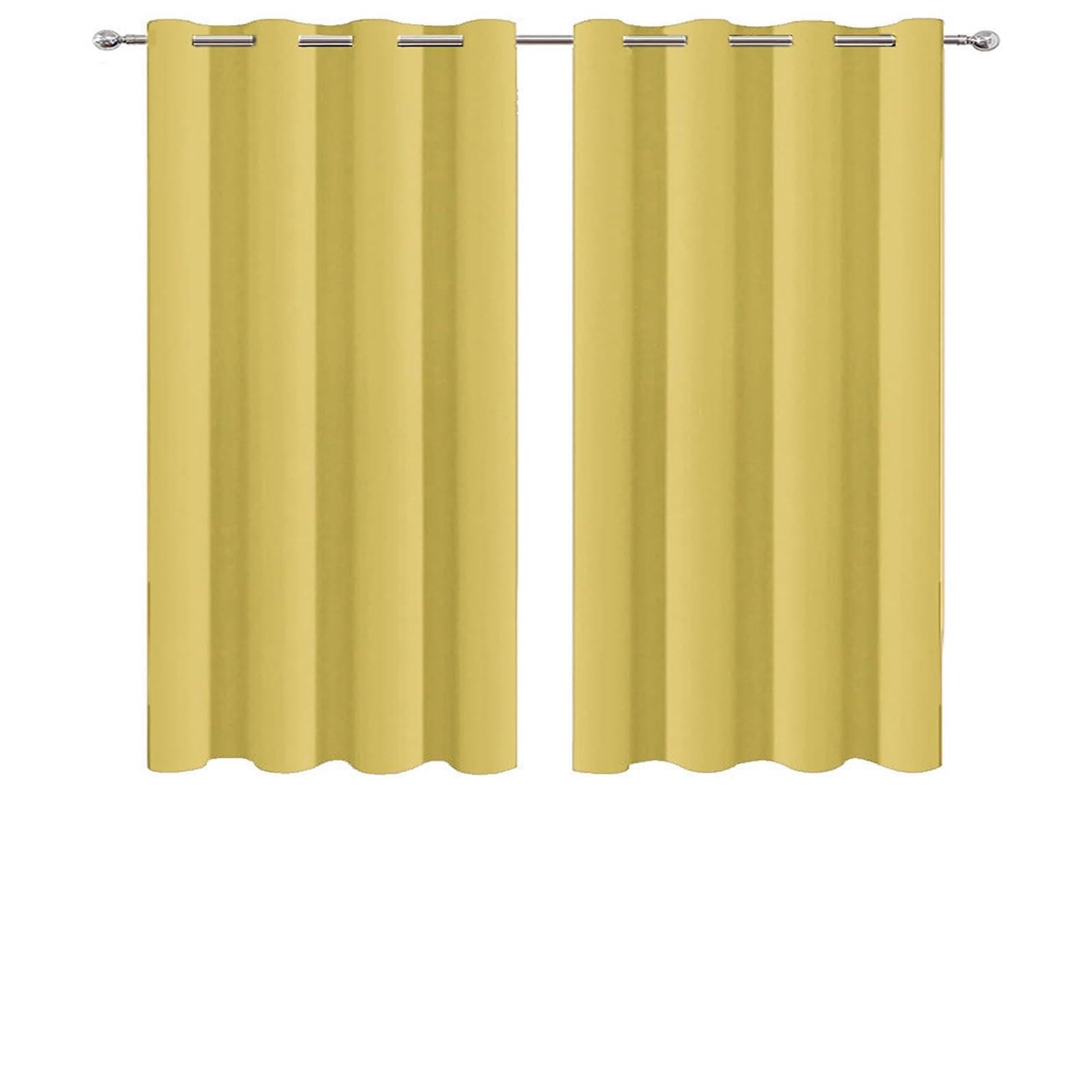 Rideaux occultants anti-UV jaune safran | Isolation thermique optimale 270x270 cm pour la chambre