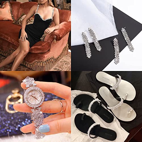 Yhsheen 1 Yard Rhinestone Trim Sparkly Crystal Rhinestone Chain Rhinestone Applique For Diy Decoration & Bridal Embellishment #TOP5