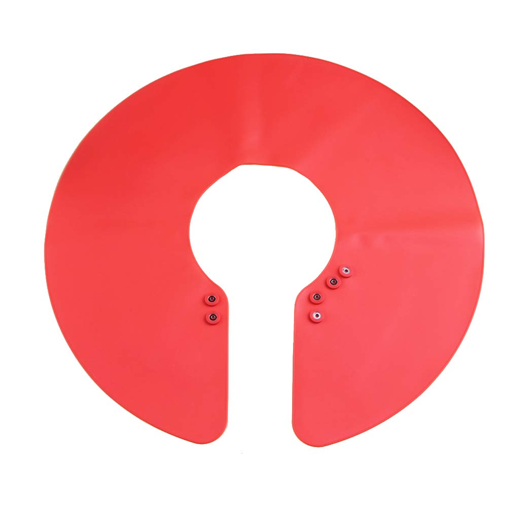 EXCEART Silicone Hair Shawl Haircut Neck Shield Barber Hairdressing Cape Hair Cutting Collar (Small Size) (Red)-image-1