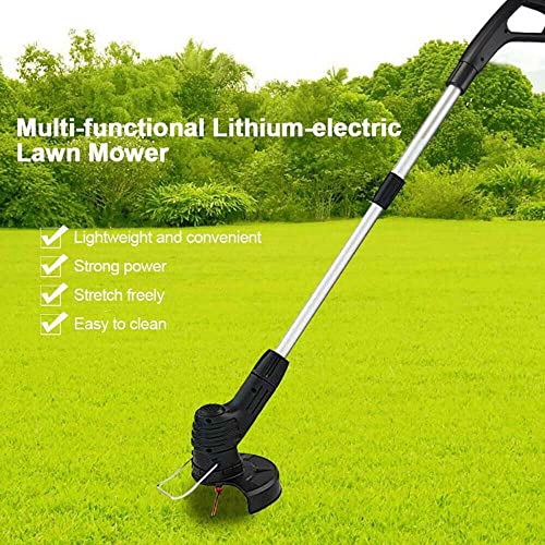 String Trimmer Cordless Weed Wacker, 12V Power Grass Trimmer With 3 Types Blades, Adjustable Height Electric Mower Weed Eater Brush Cutter For Yard And Garden (Black) #TOP2