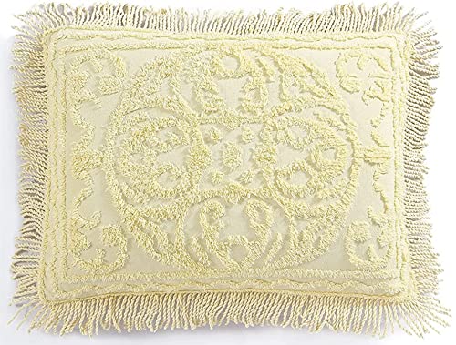 Image of Beatrice Home Fashions Medallion Standard Cotton Chenille Sham, Yellow